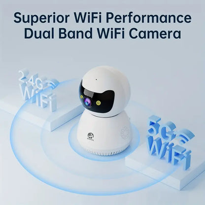 Caméra de Surveillance IP 5MP WiFi pour Animaux et Maison Intelligente