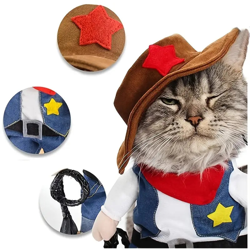 Costume de Cowboy Mignon pour Chiens et Chats