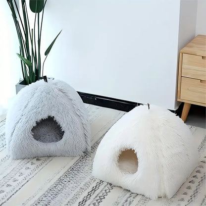 Lit Igloo Douillet pour Chats et Petits Chiens