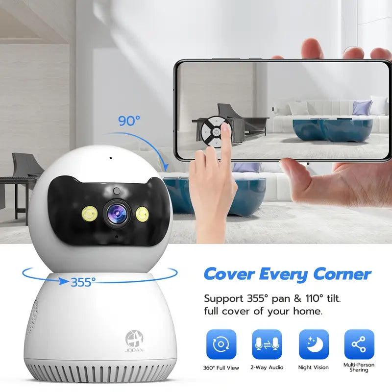 Caméra de Surveillance IP 5MP WiFi pour Animaux et Maison Intelligente