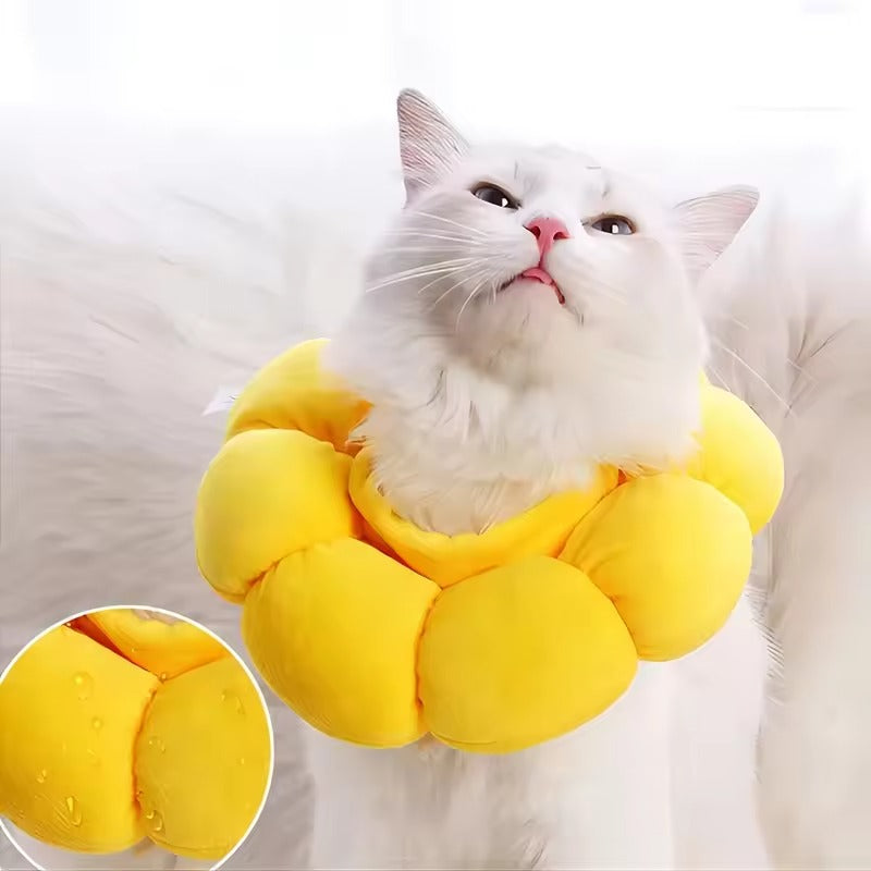 Collerette Épaisse en Forme de Fleur Jaune pour Chat