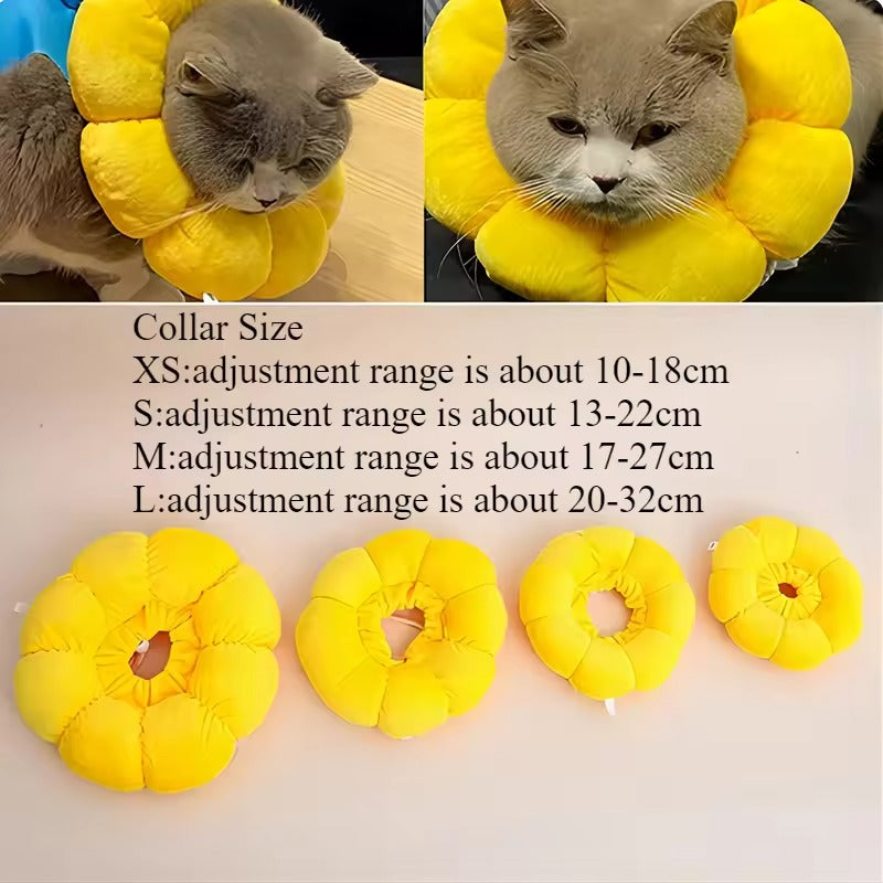 Collerette Épaisse en Forme de Fleur Jaune pour Chat