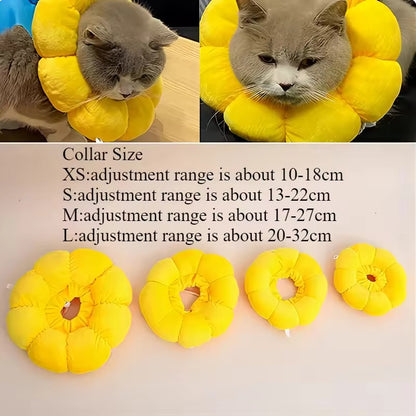 Collerette Épaisse en Forme de Fleur Jaune pour Chat