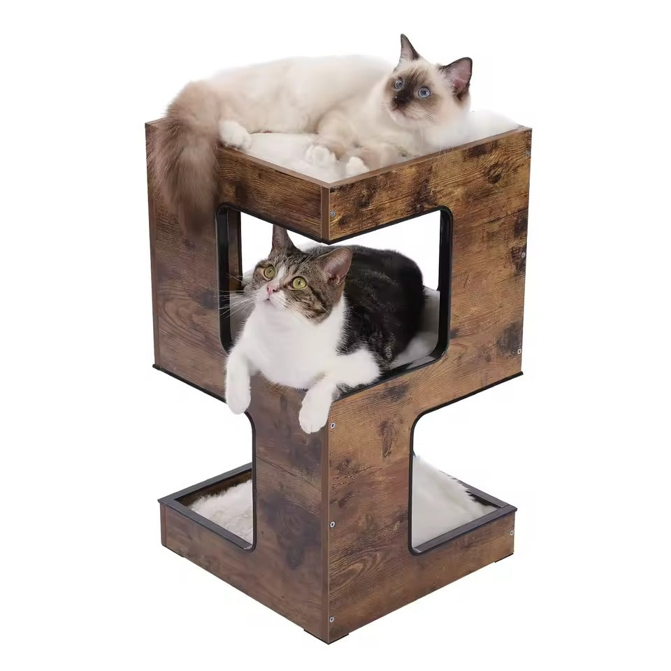 Arbre à Chat Design Table de Nuit Brun avec Jouet – Élégance et Fun pour Votre Chat