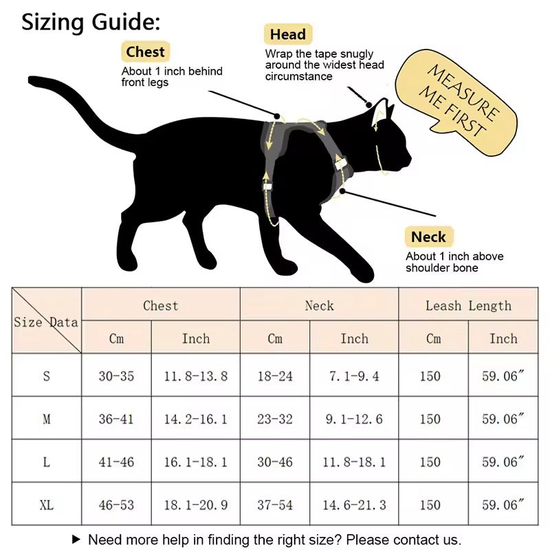 Harnais Réglable et Laisse pour Chat – Confort & Sécurité au Quotidien