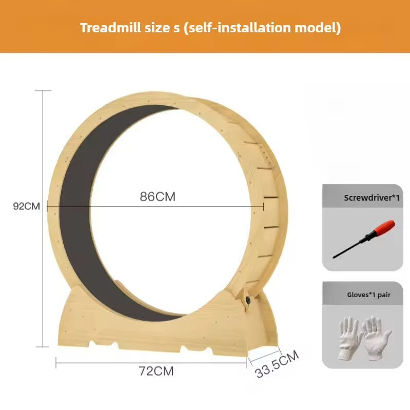 Roue d'Exercice pour Chat en Bois Massif avec Verrous