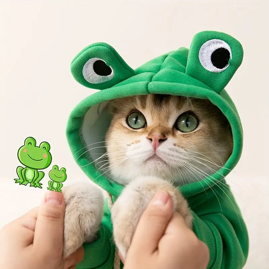 Sweat à Capuche Adorable pour Animaux - Thème Grenouille