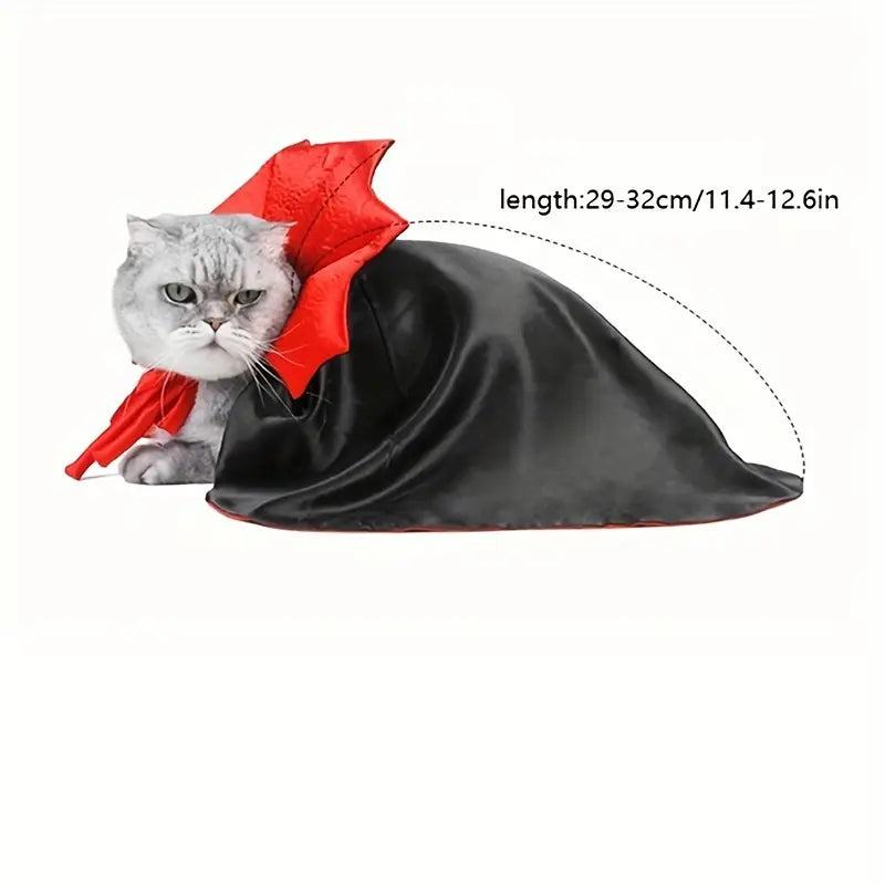 Cape de Vampire Halloween pour Chat - Déguisement Effrayant et Élégant