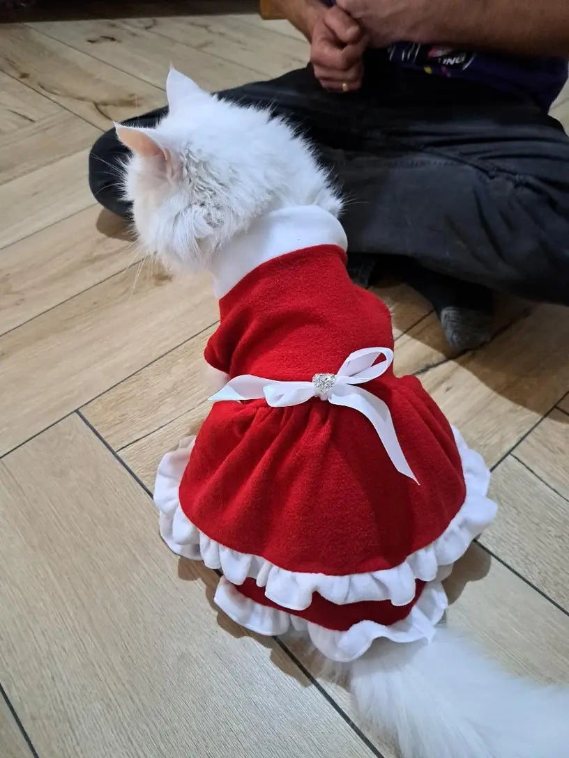 Robe de Princesse en Polaire pour Chat - Costume Élégant et chaud