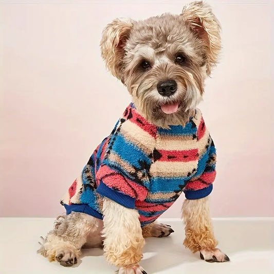 Pull en Polaire Ethnique pour Chat et Petit Chien - Vêtement d'Hiver Ultra Doux et Thermique