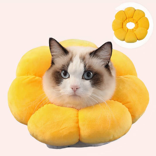 Collerette Épaisse en Forme de Fleur Jaune pour Chat