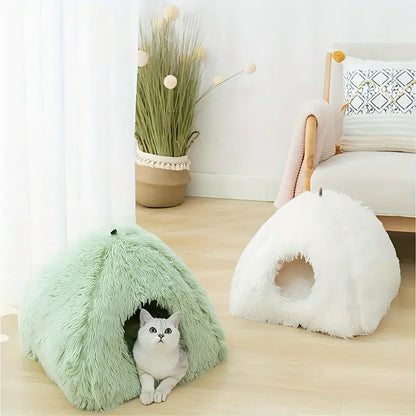 Lit Igloo Douillet pour Chats et Petits Chiens