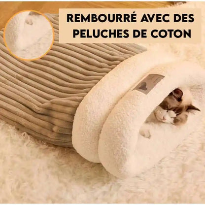 Lit Douillet en Peluche pour Chat – Sac de Couchage Chaleureux et Lavable